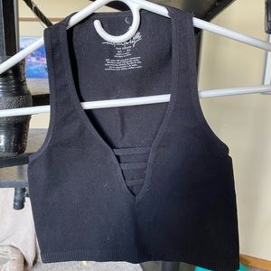 Free People Black Crop Top